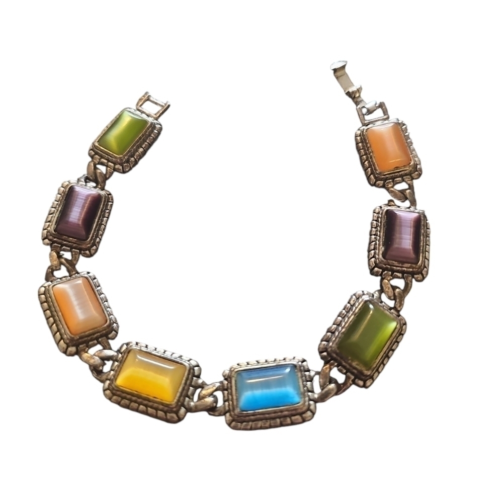 Vintage Premier Designs "LOLLIPOP" Bracelet With Colorful Cat's Eye Glass